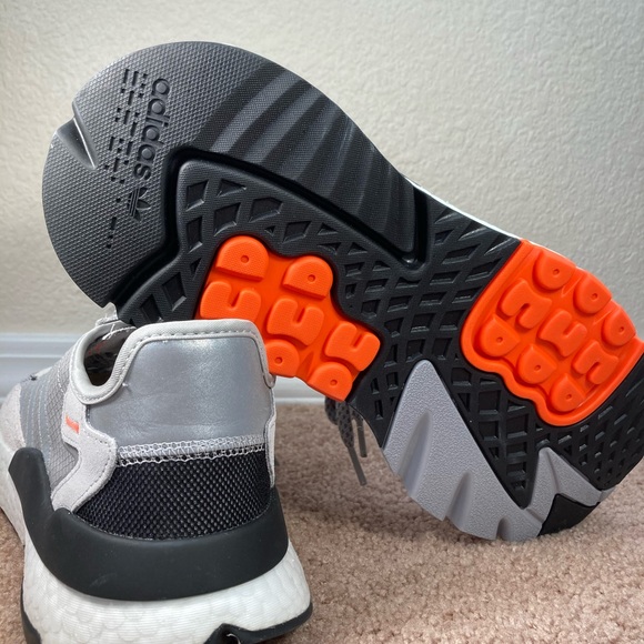 NEW Adidas Nite Jogger Silver Orange Men's Sz 9.5 - Picture 5 of 7